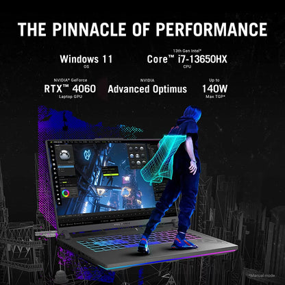 ROG Strix G16 (2023) Gaming Laptop, 16 16:10 FHD 165Hz, Geforce RTX 4060, Intel Core I7-13650Hx, 16GB DDR5, 512GB Pcie SSD, Wi-Fi 6E, Windows 11, G614JV-AS73